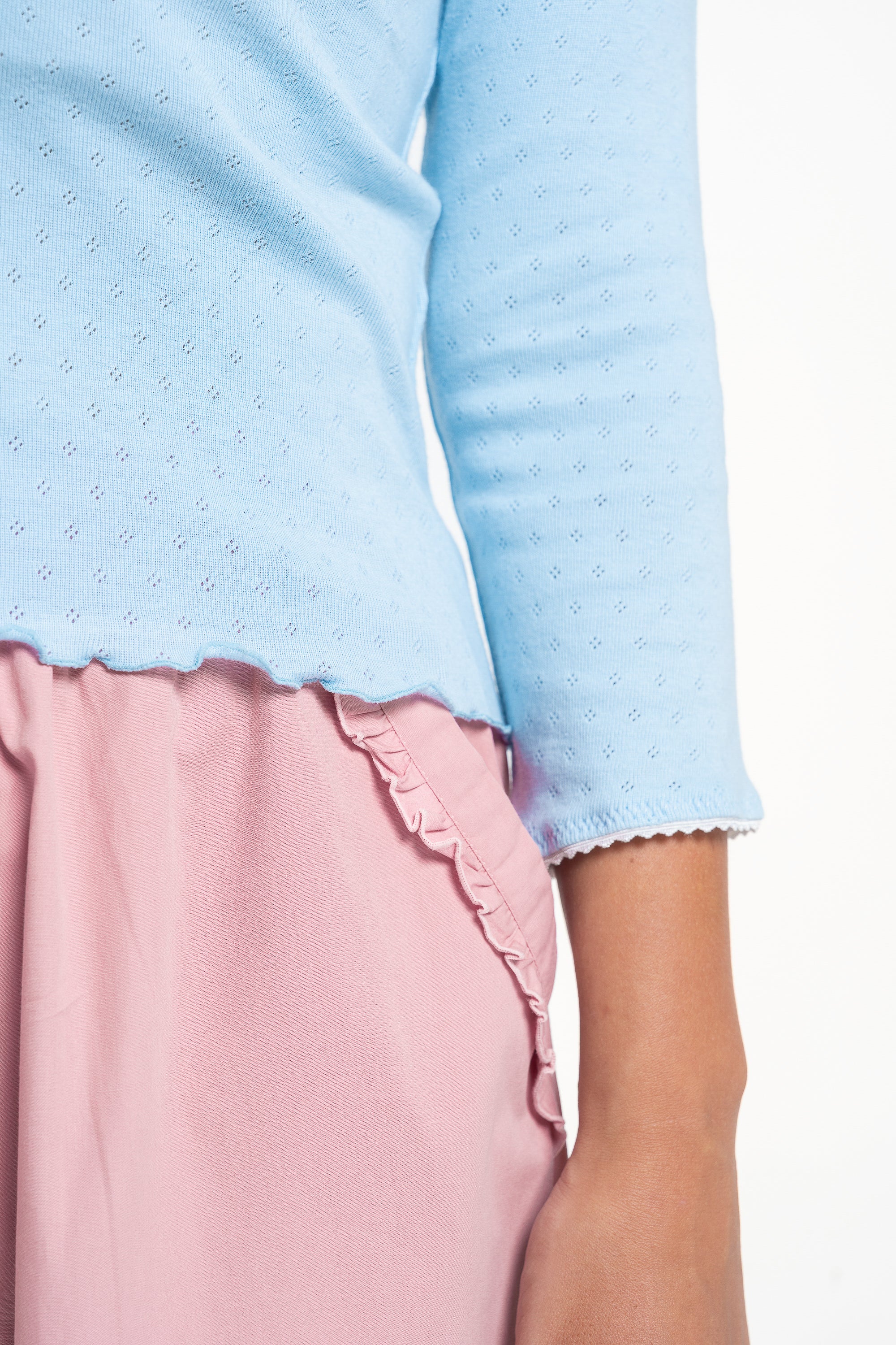 Dusty Blue V Neck Top - Image 5