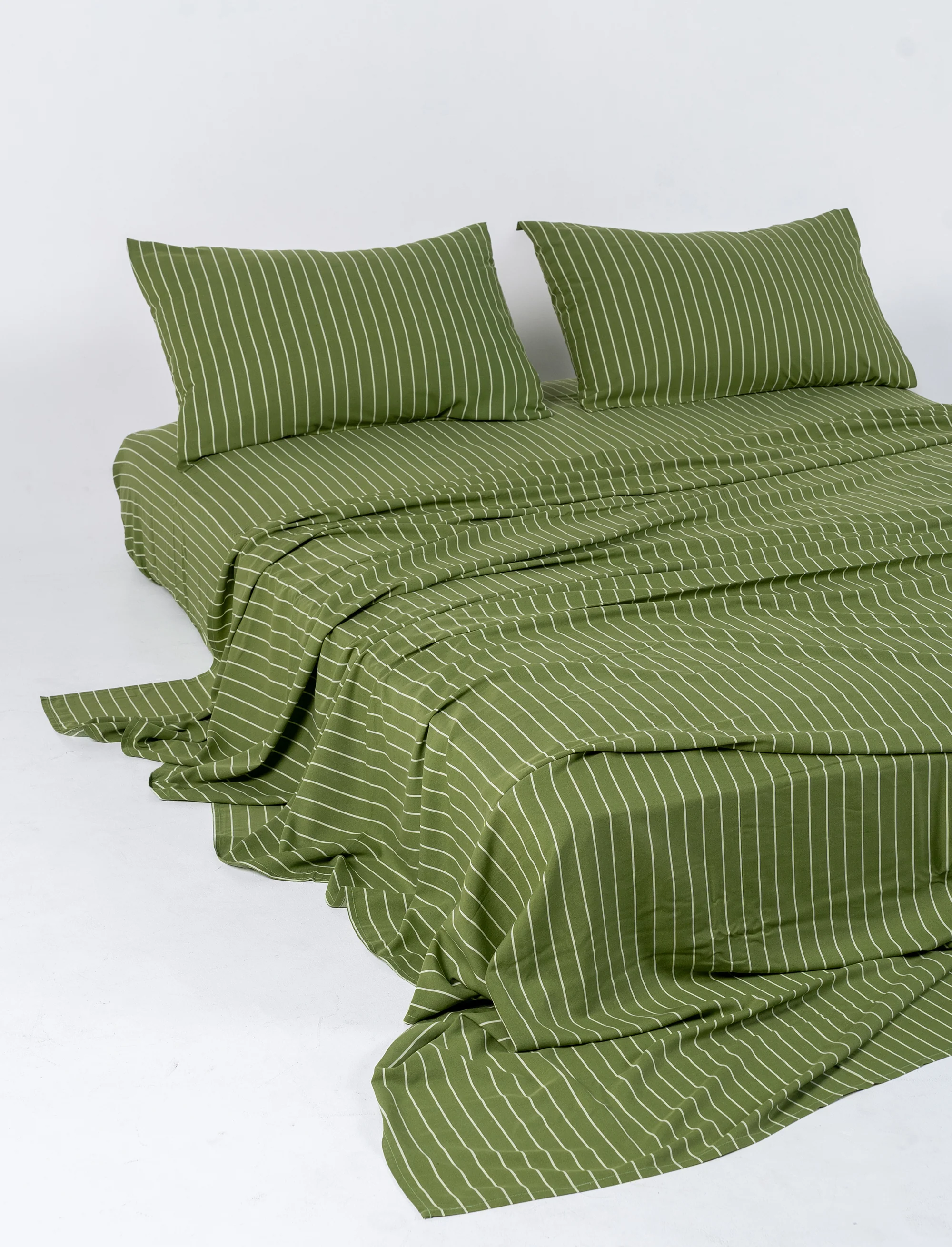 Matcha Stripe Bamboo Flat Sheet - Image 3