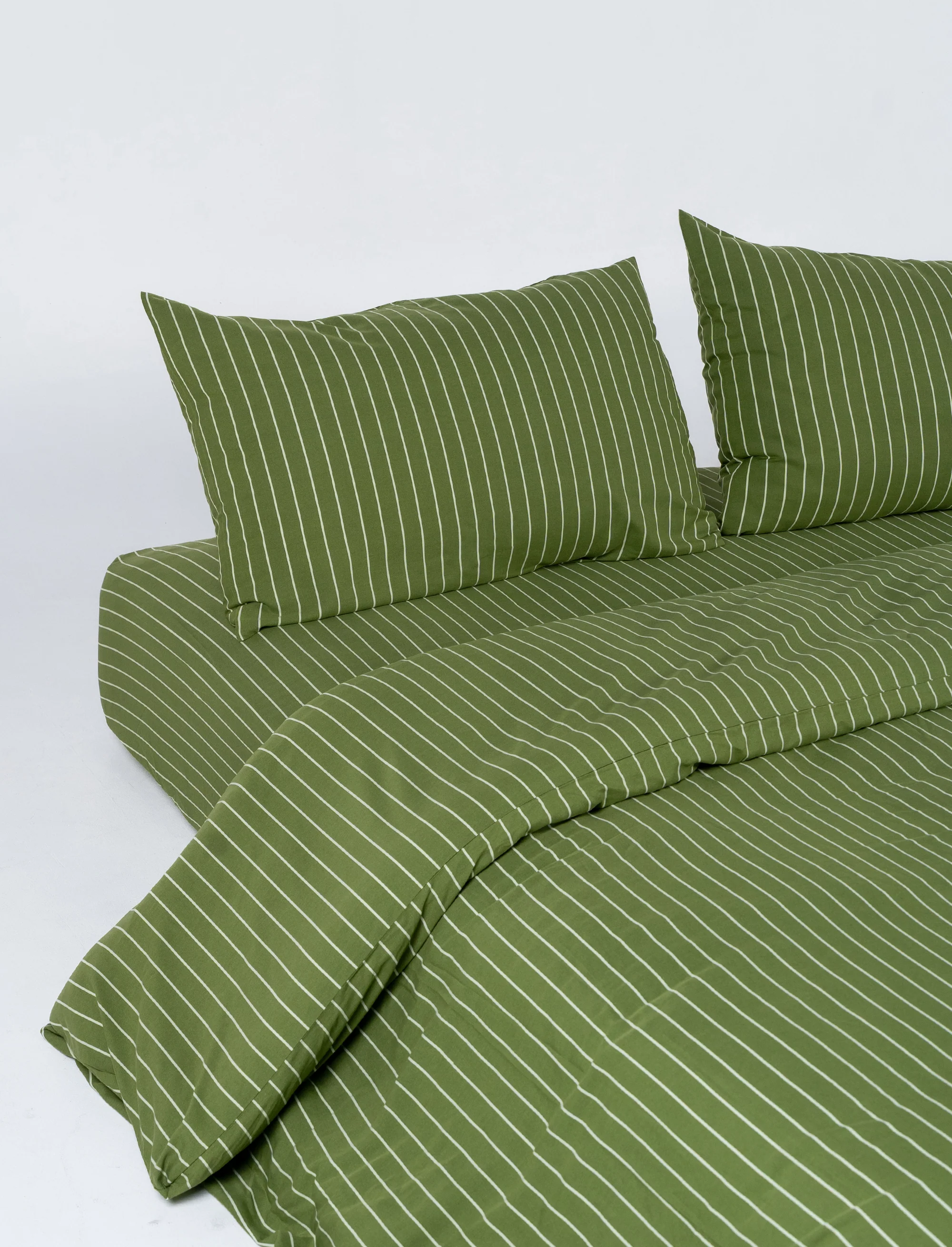 Matcha Stripe Bamboo Quilt Cover Set - Image 3