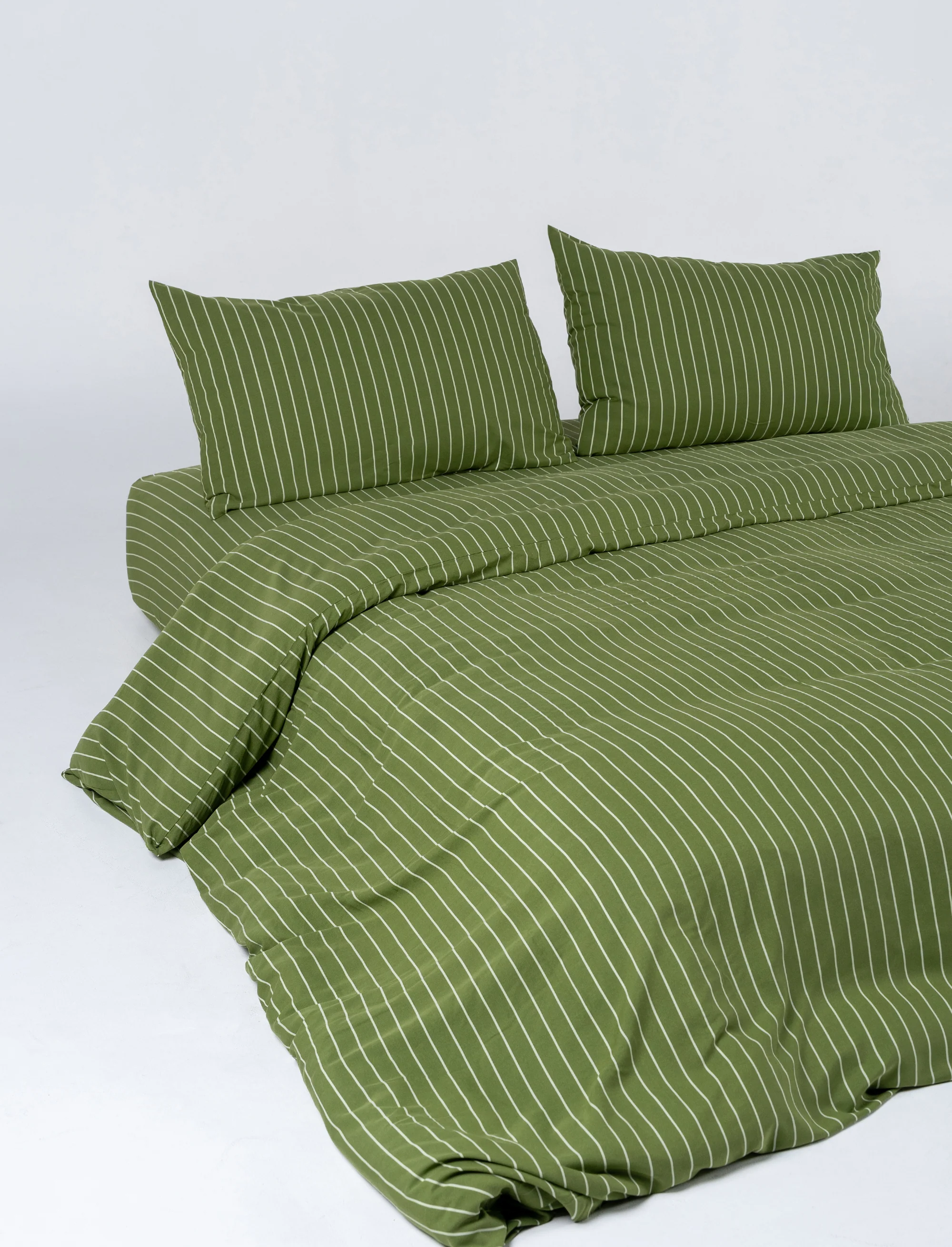 Matcha Stripe Bamboo Quilt Cover Set - Image 4