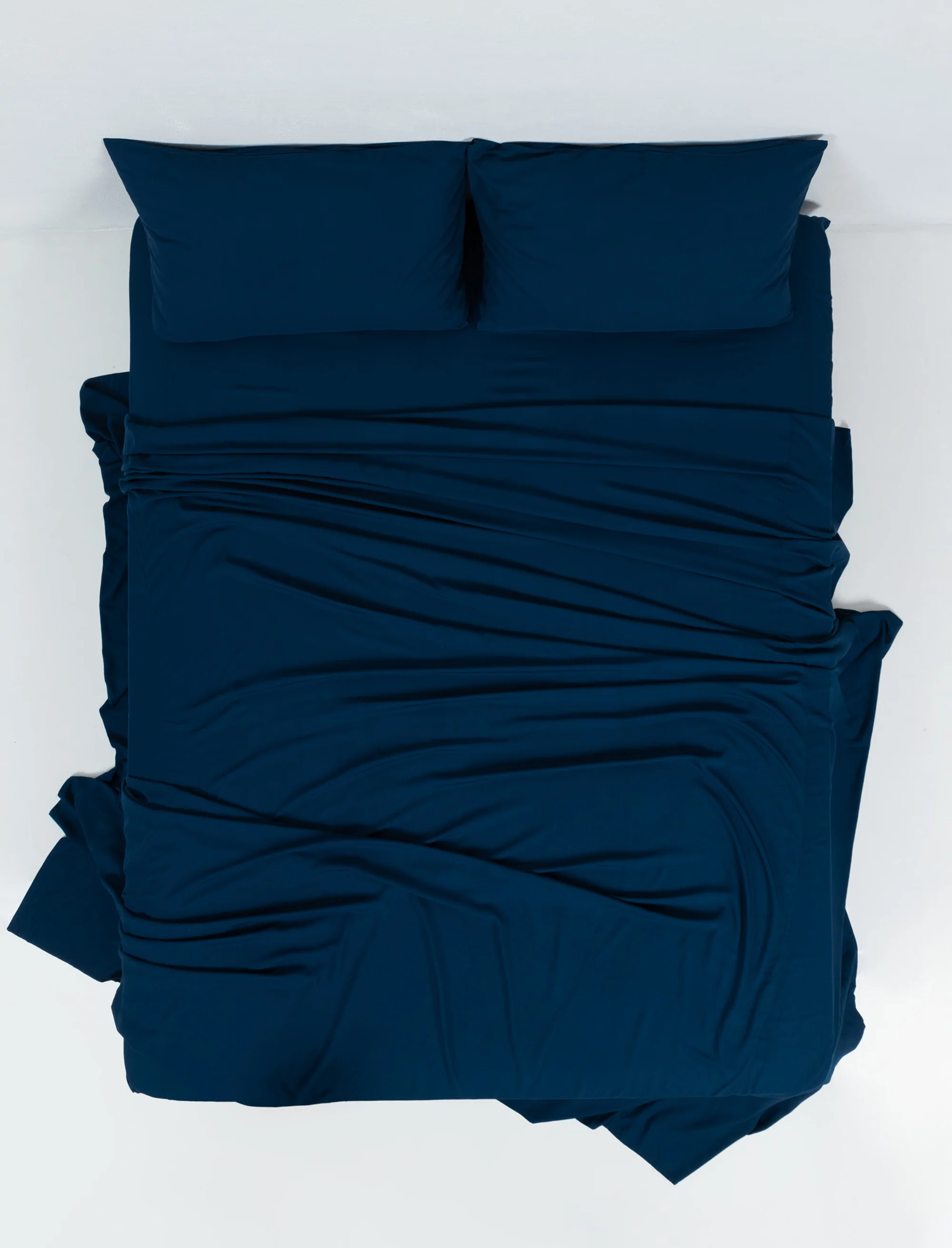 Navy Bamboo Fitted Sheet – Non-Silky - Image 3