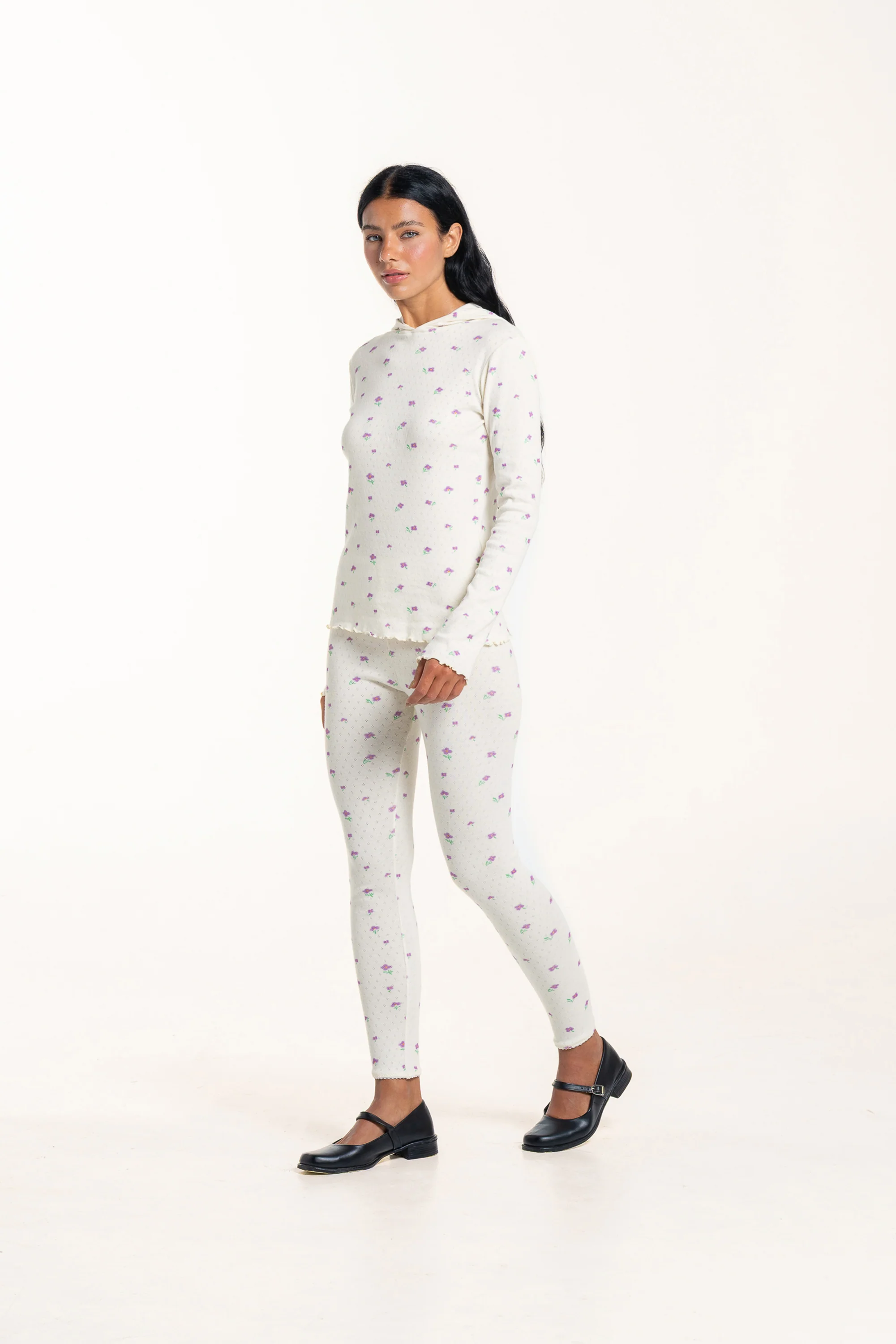 Wildflower Hooded Long Sleeve Top - Image 3